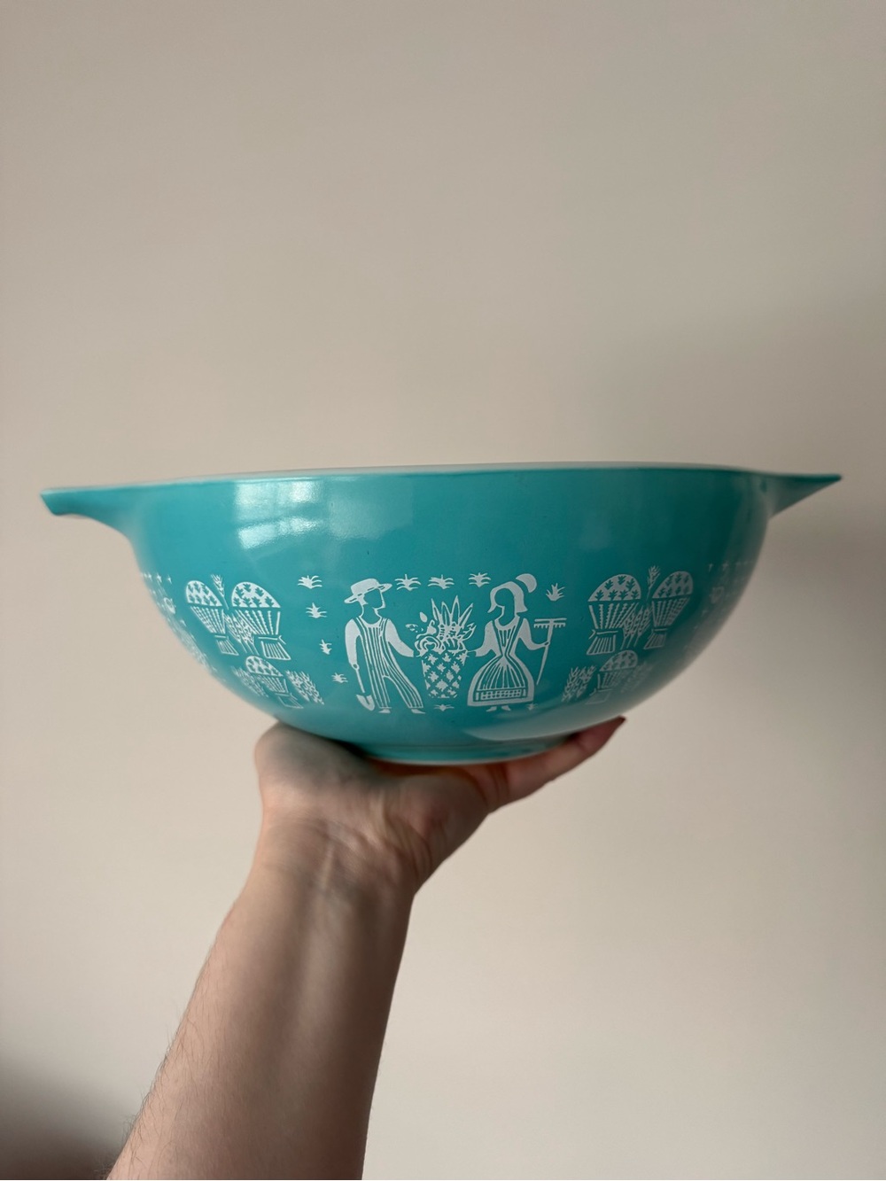 Vintage Turquoise Pyrex Amish Butterprint Cinderella Mixing Bowl